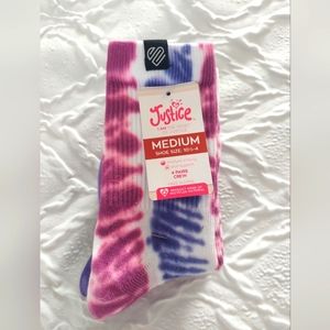 Two packs of Justice medium socks for girls
